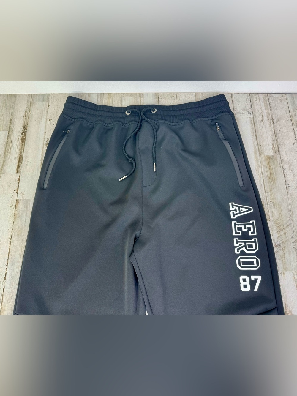 Aeropostale Jogger Pants Men's 2XL Black Tapered - Picture 2 of 10